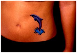 Belly Button Dolphin Tattoo