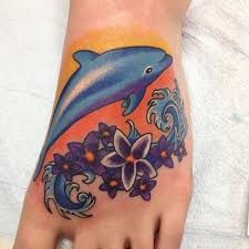 Foot Dolphin Tattoo 